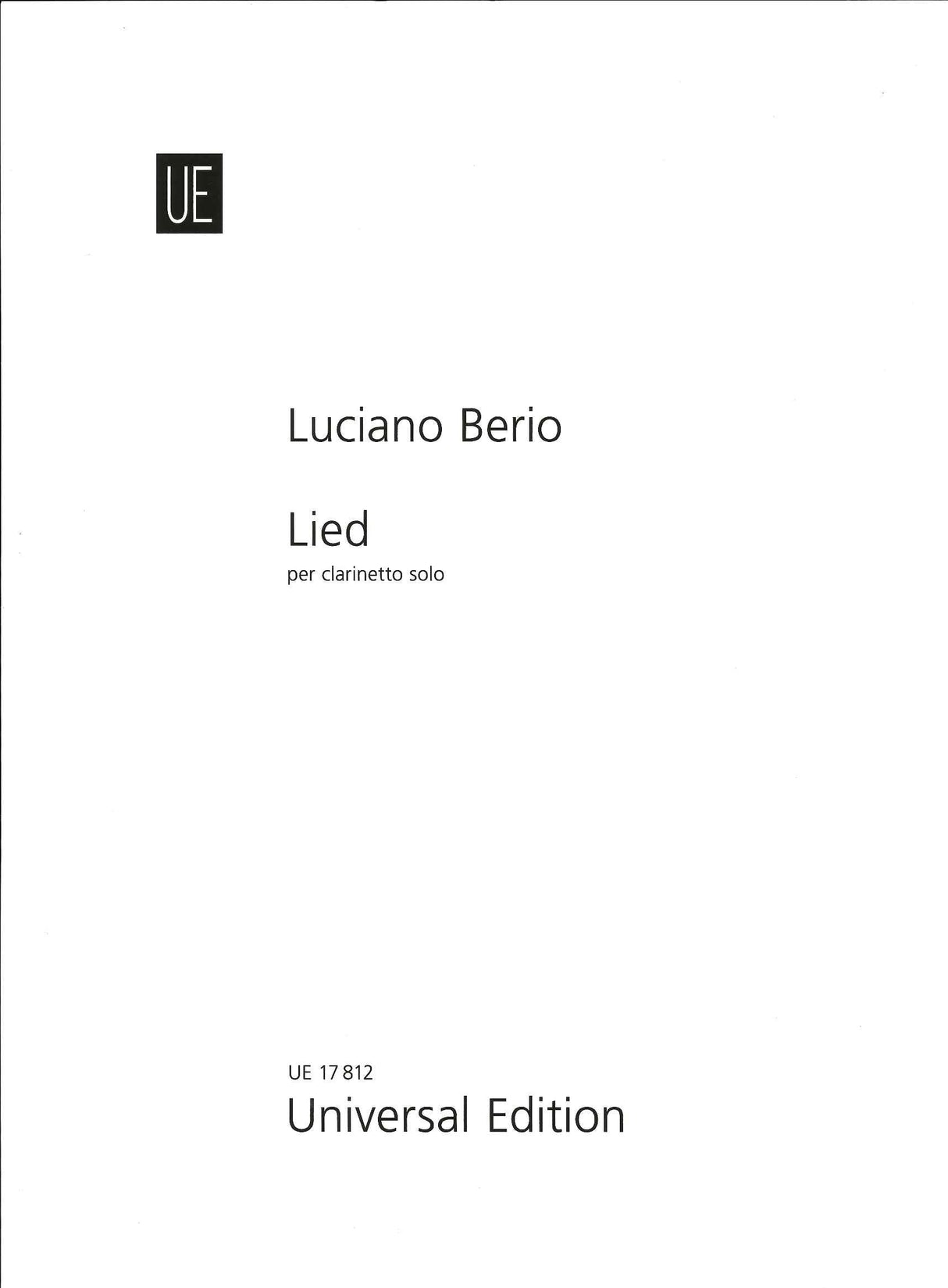 Berio, Lied (1983) (BbCl Solo) (Universal)
