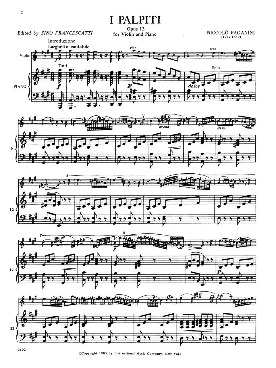 Paganini, Palpiti op. 13 (Francescatti) (IMC)