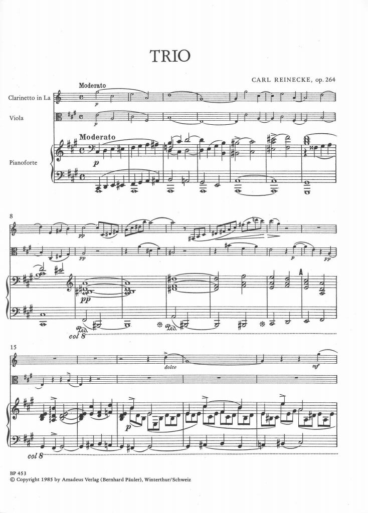 Reinecke, Trio op. 264 in A (Cl,Va,Pf) (Amadeus Verlag)