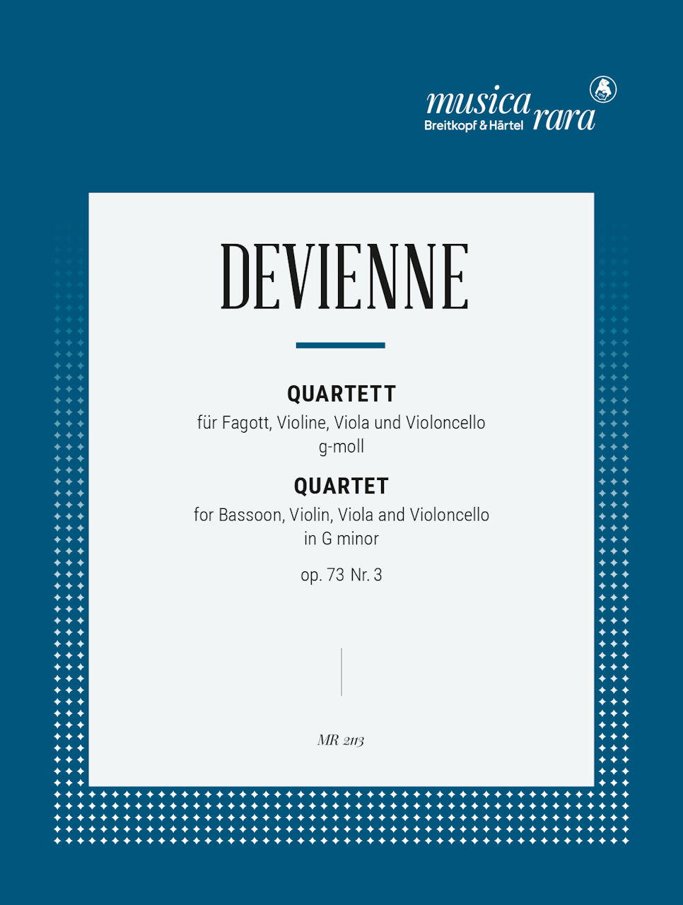 Devienne, Quartet op. 73/3 in g (Bn,Str) (Musica Rara)