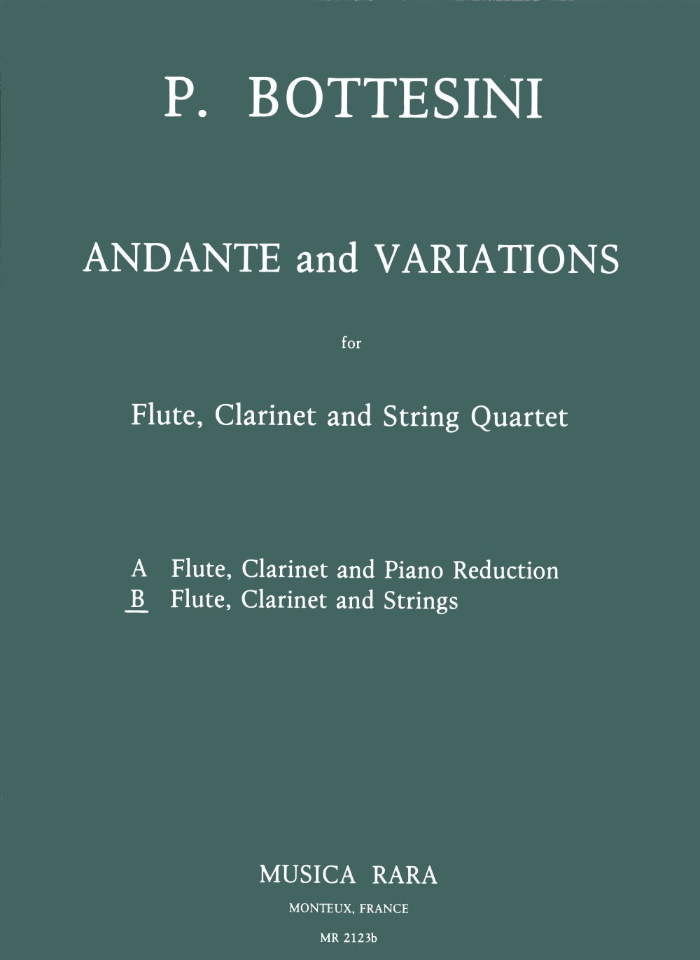 Bottesini, Andante and Variations (Musica Rara)