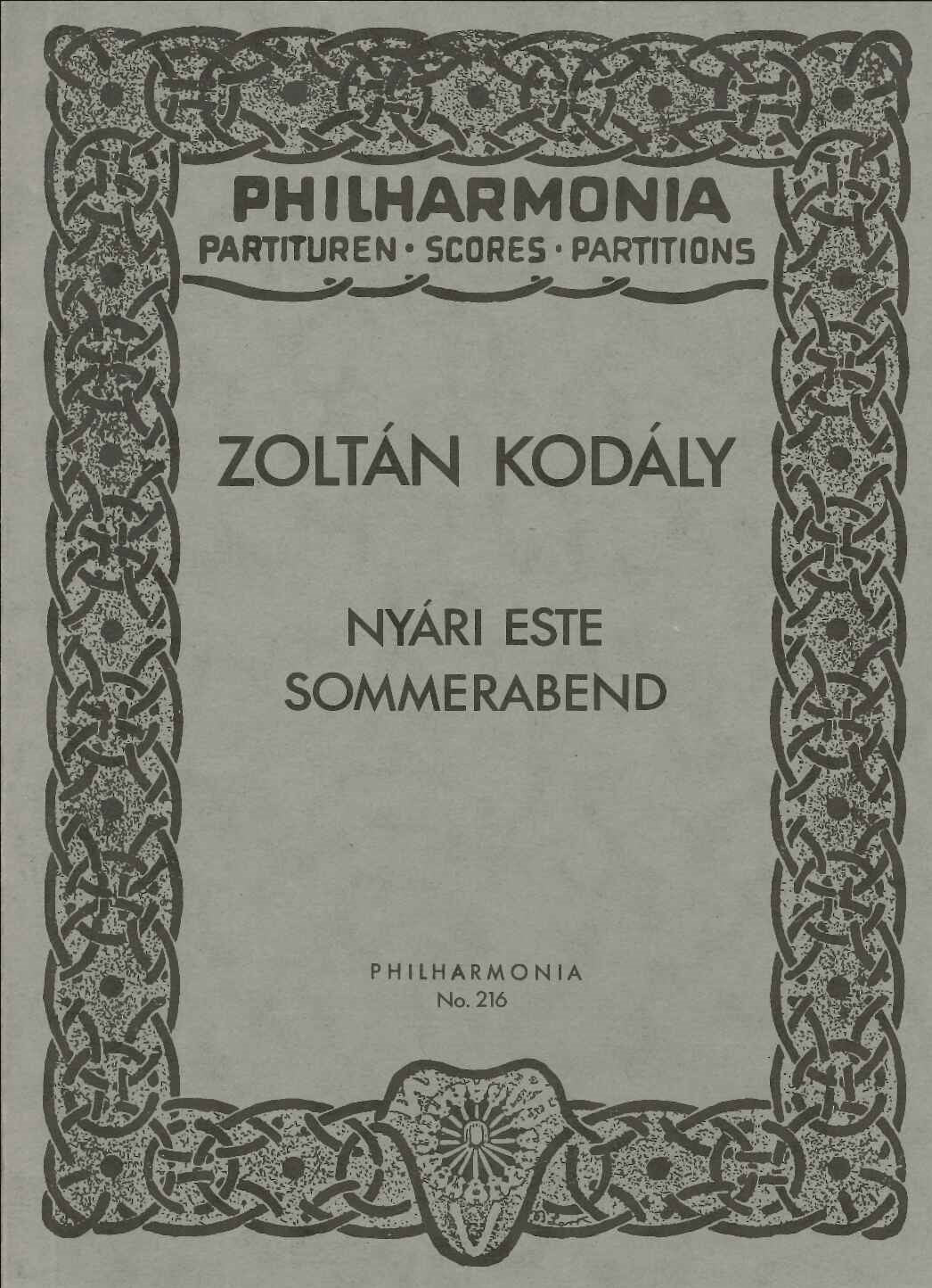Kodaly, Nyari este = Sommerabend (Universal)