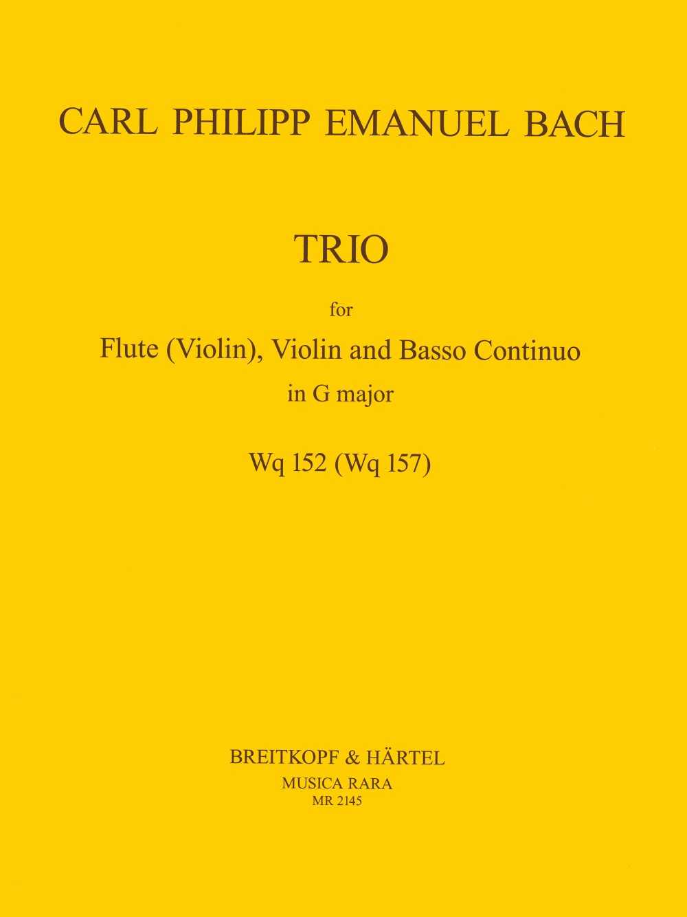 Bach,C.P.E., Triosonate in G, Wq 152 (Musica Rara)