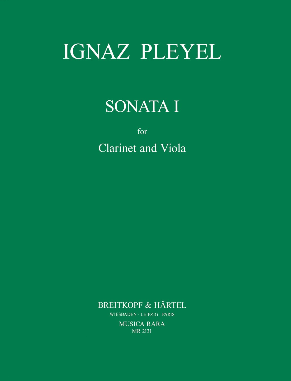Pleyel, Sonata No. 1 (Cl,Va) (Musica Rara)