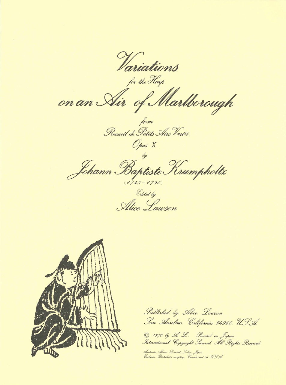 Krumpholtz, Variations on Air Marlboroug (Academia Music)