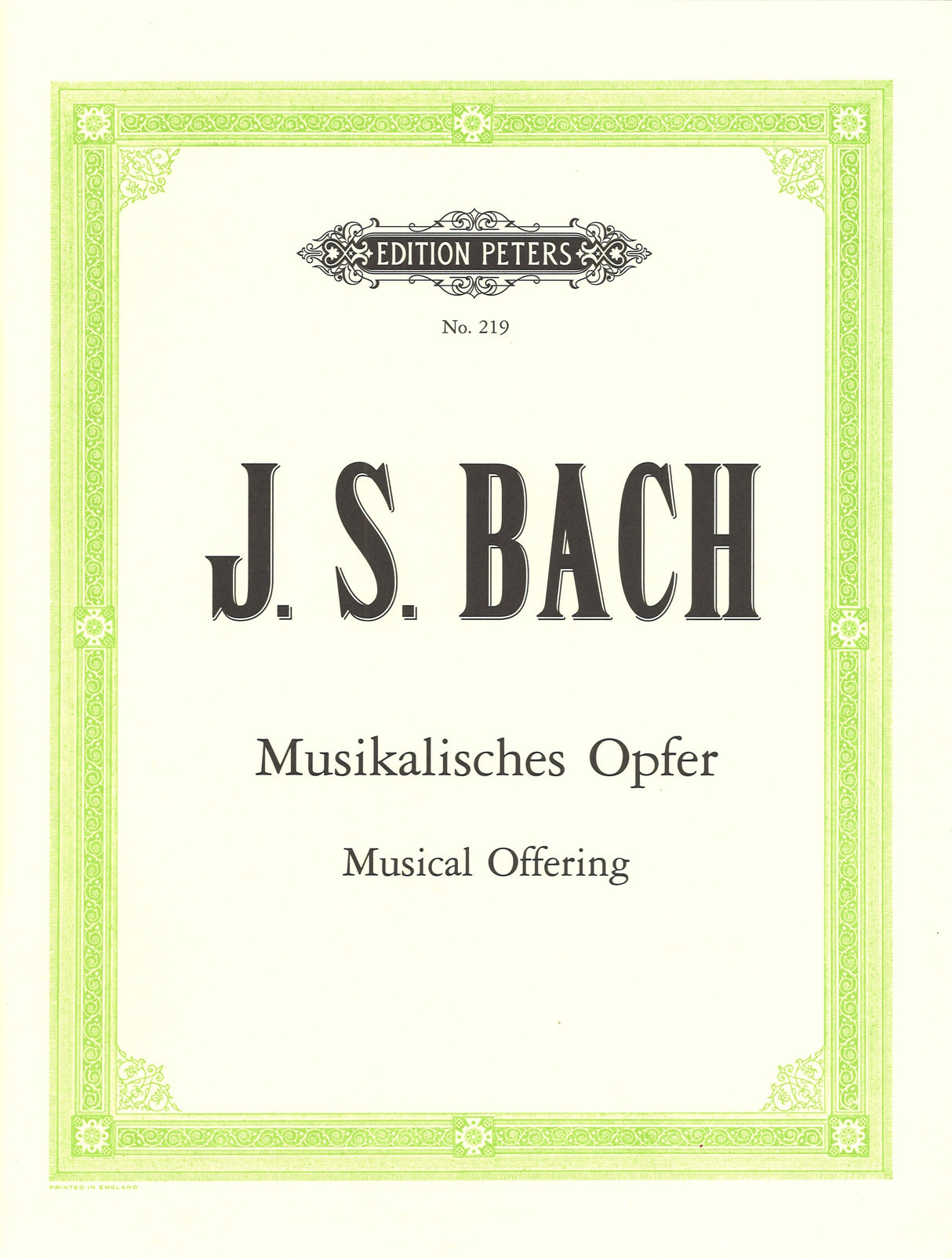 Bach, Musikalisches Opfer (Czerny) (Peters)