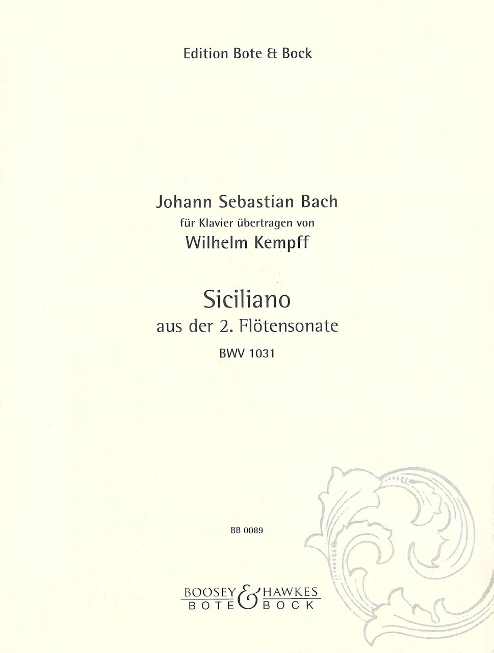 Bach/Kempff, Siciliano aus der Sonate (Bote & Bock)