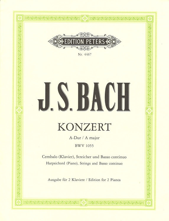 Bach, Concerto BWV 1055 in A (Soldan) (Peters)