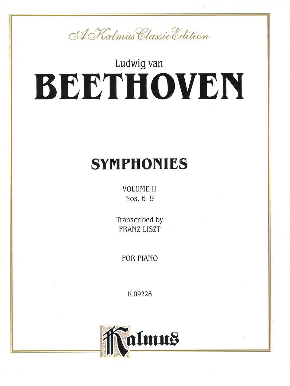 Beethoven-Liszt, Symphony No.6-9 (CPP/Belwin)