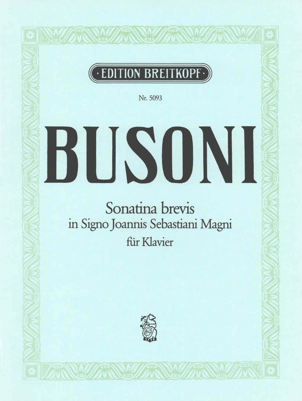 Busoni, Sonatina brevis Joannis Sebastia (Breitkopf)