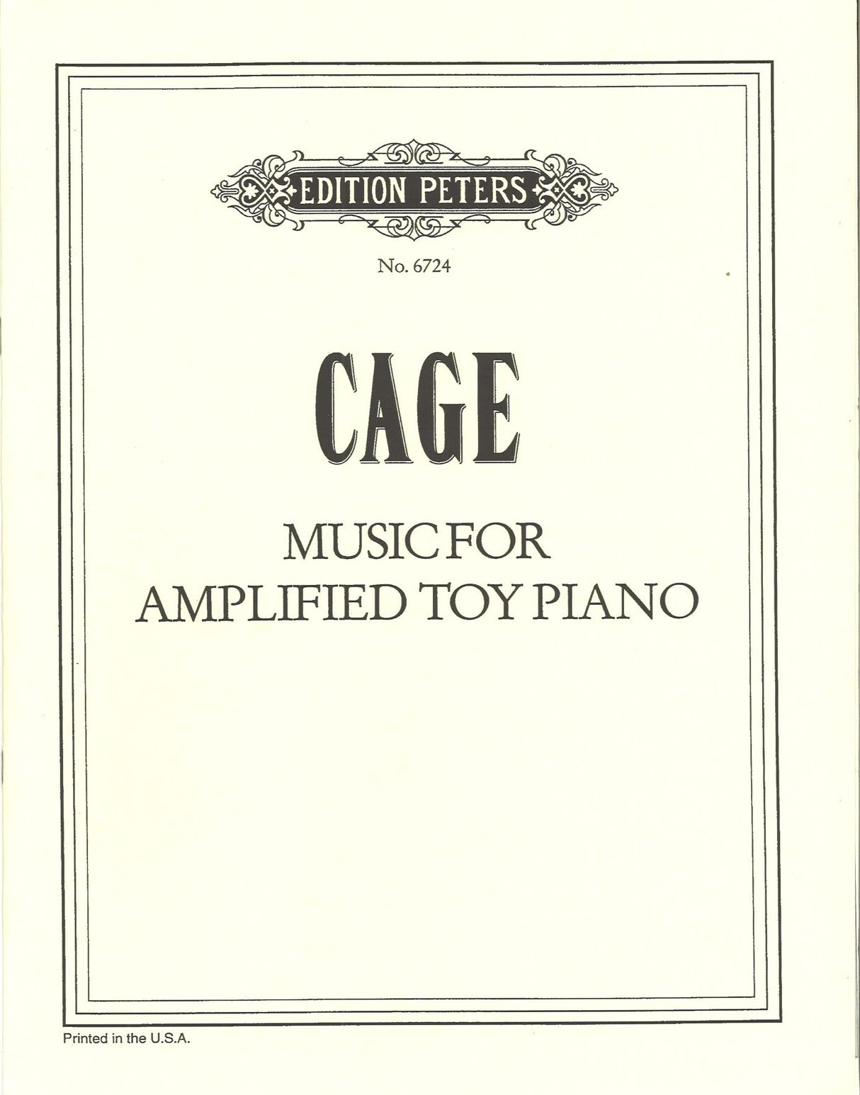 Cage, Music for Amplified Toy Pianos (Peters)