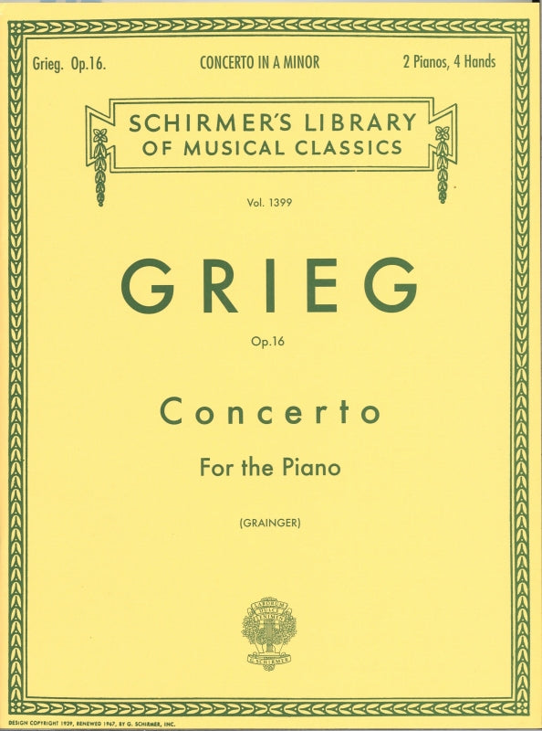 Grieg, Concerto in a op. 16 2-Piano Red. (G.Schirmer)