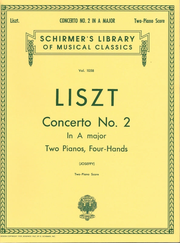 Liszt, Concerto No. 2 in A (Joseffy) (G.Schirmer)