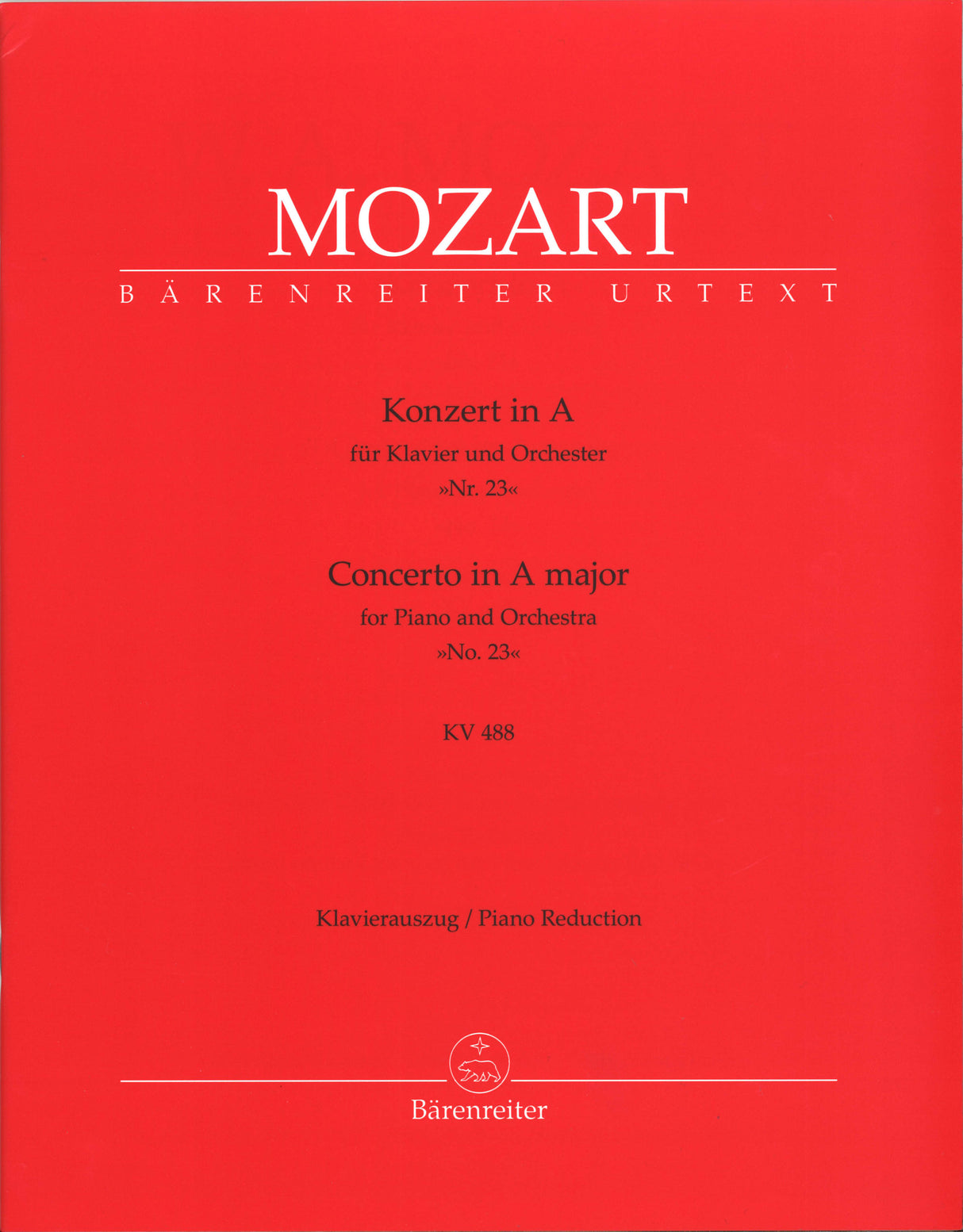 Mozart, Concerto KV 488 in A (No. 23) (Barenreiter)