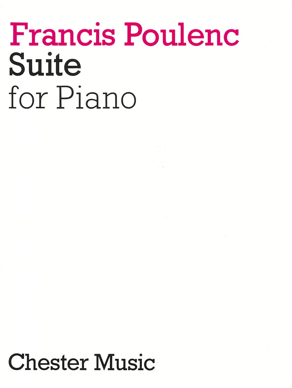 Poulenc, Suite in C FP 19 (1920/26) (Chester)