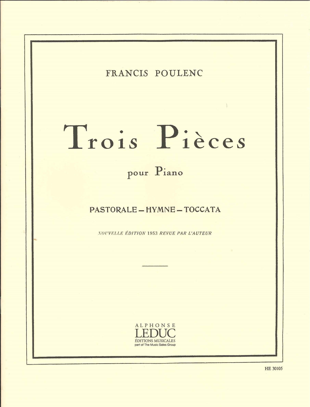 Poulenc, 3 Pieces FP 48 (1918-28/53) (Heugel)