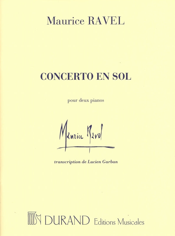 Ravel, Concerto en sol (2-Piano Red.) (Durand)
