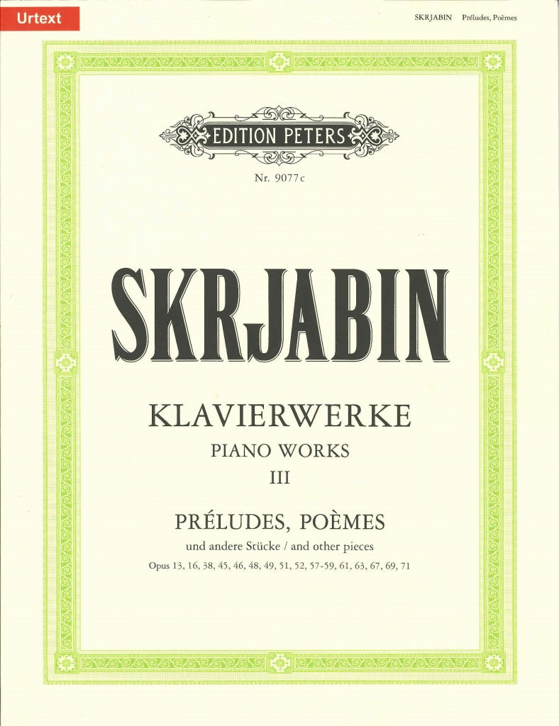 Scriabin Klavierwerke 3: Preludes, etc. (Peters)