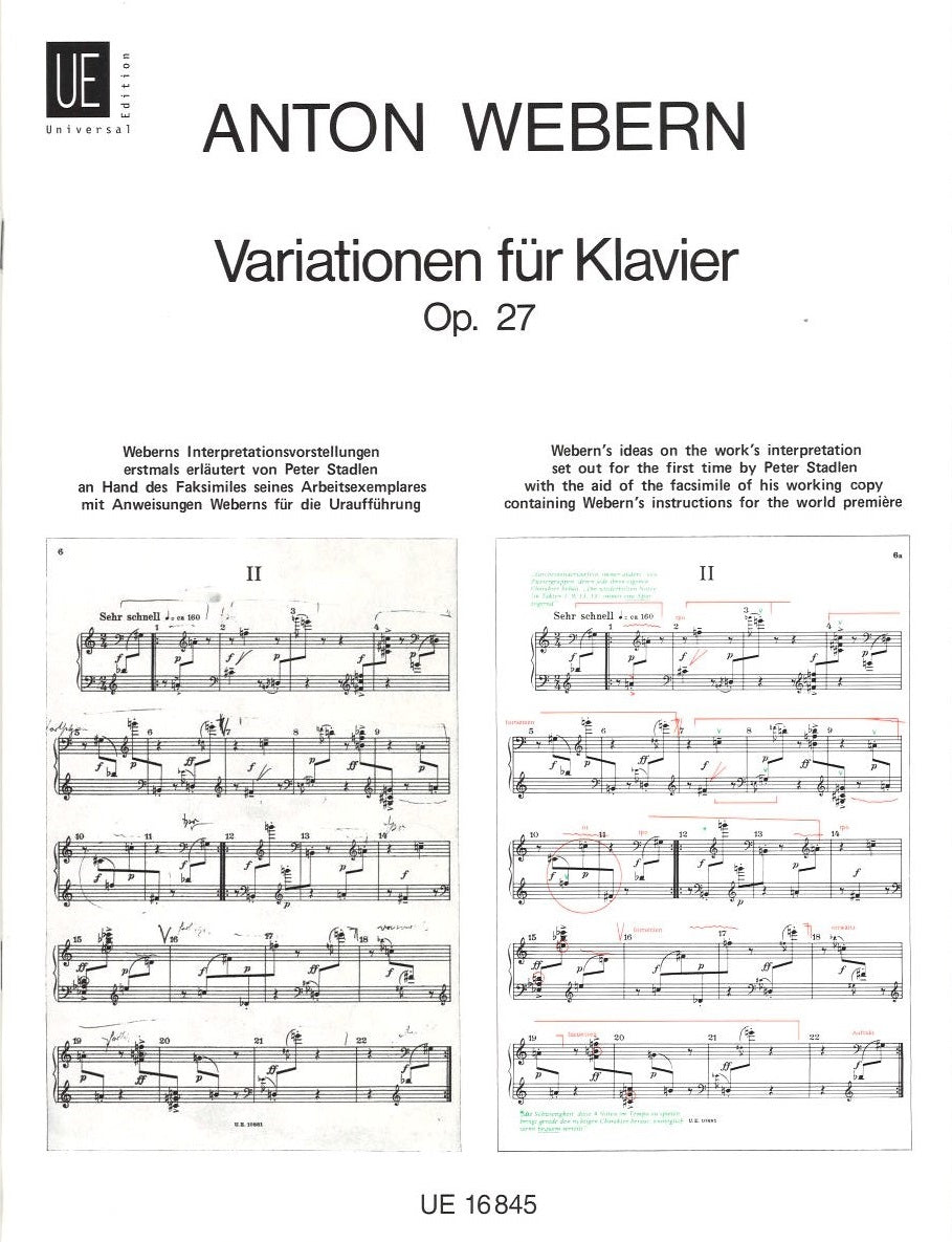 Webern, Variationen op. 27 +Instructions (Universal)