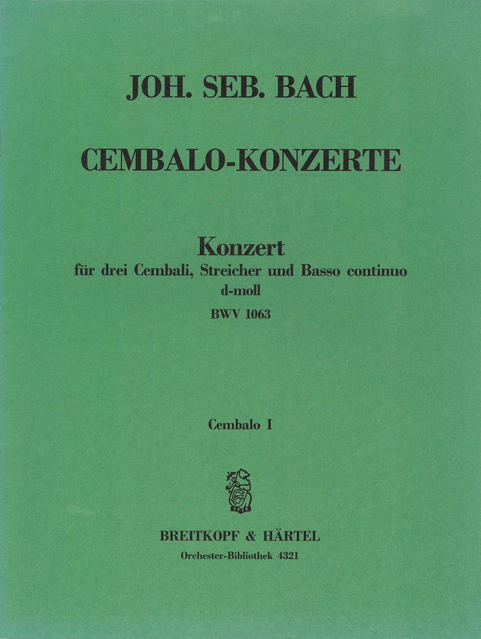Bach, Concerto BWV 1063 Cemb I,II,III (Breitkopf)