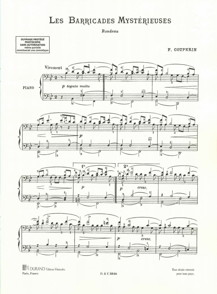 Couperin, Barricades mysterieuses (Durand)