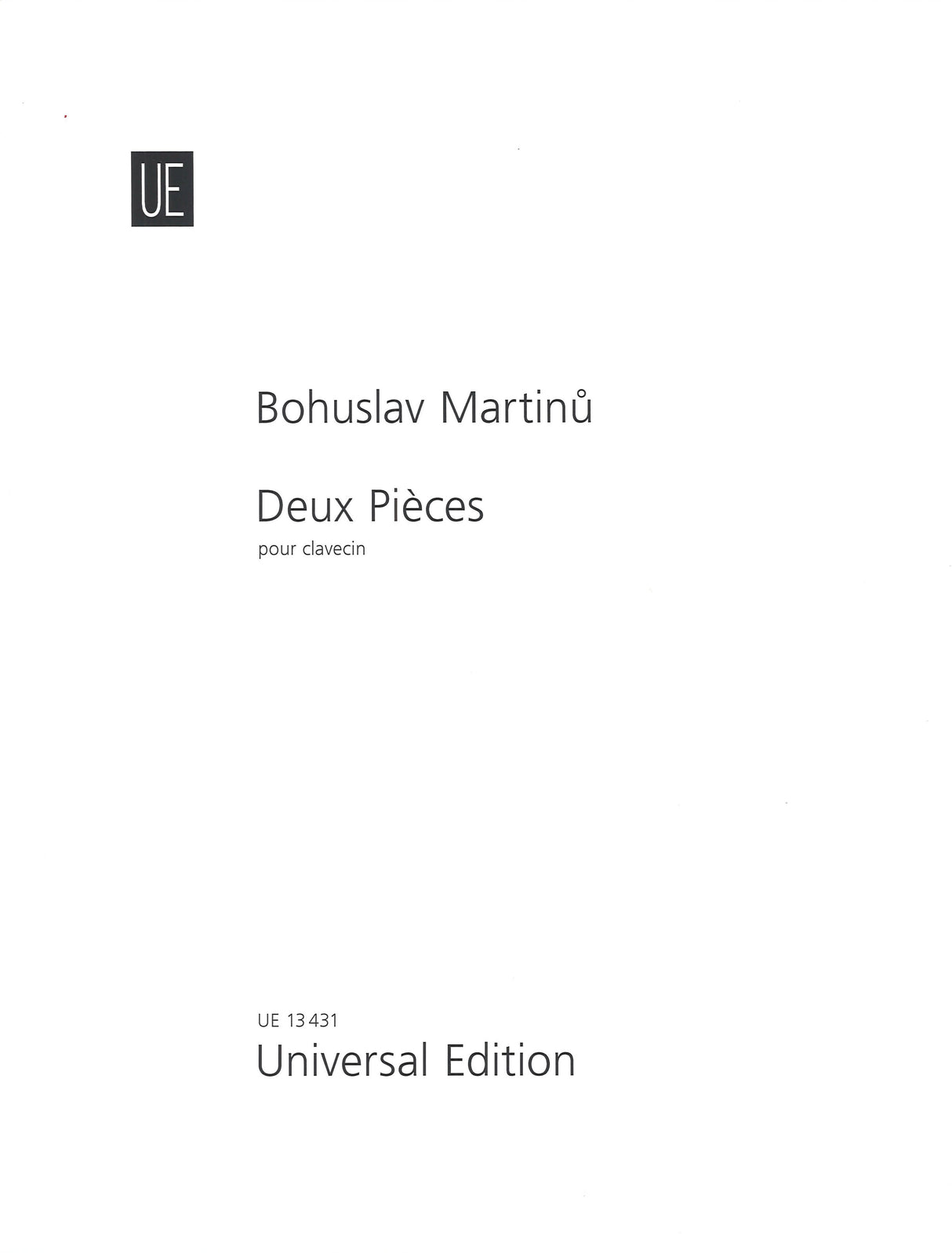 Martinu, 2 Pieces pour clavecin (1935) (Universal)