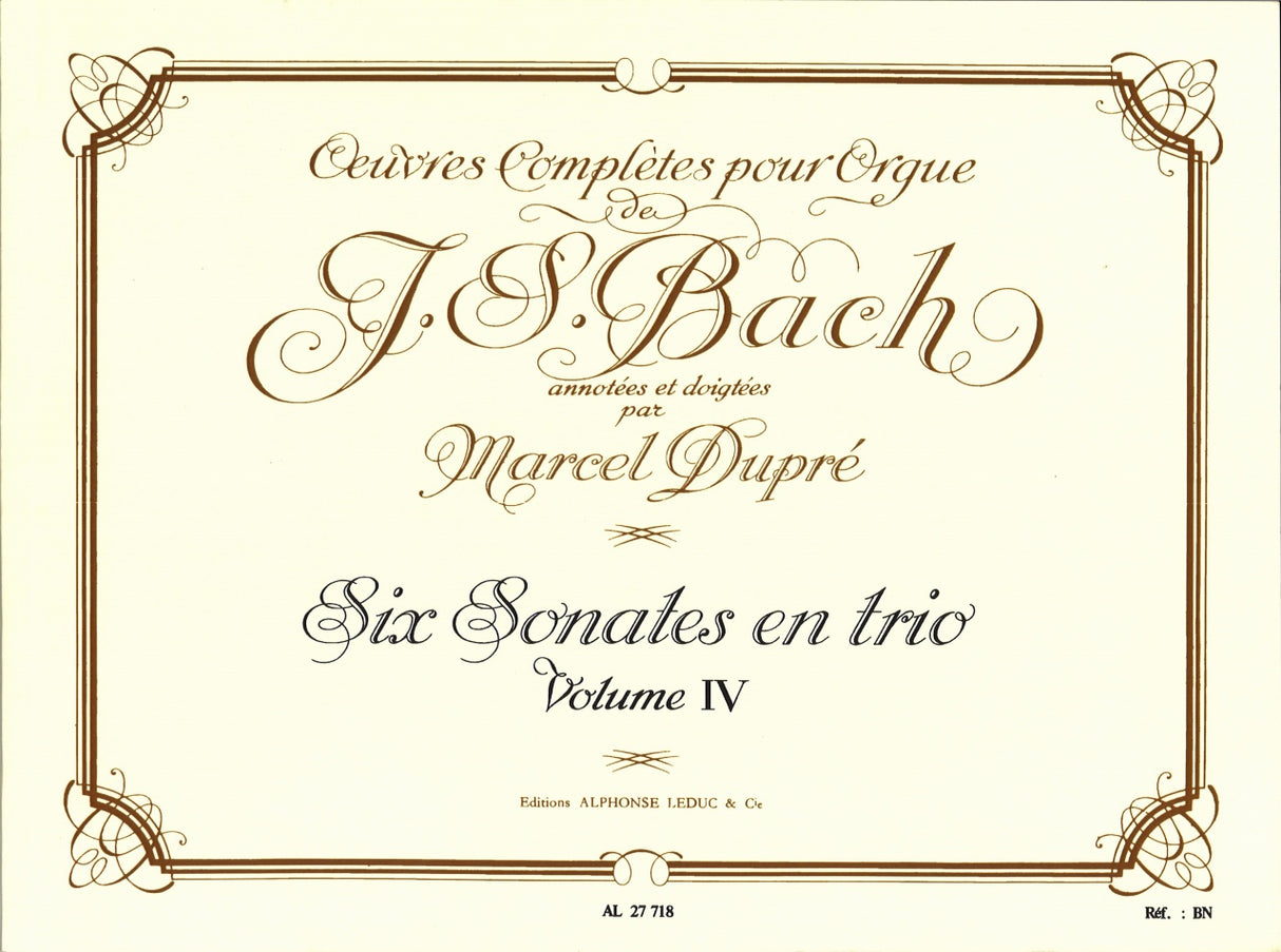 Bach, Oeuvres 4: 6 Sonates en Trio (Leduc (Borneman))