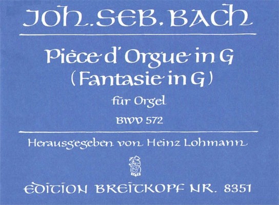Bach, Piece d'orgue in G (Fantasie in G) (Breitkopf)