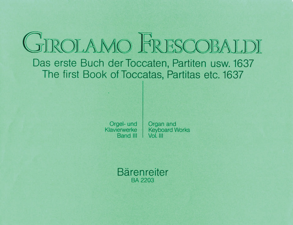 Frescobaldi, Orgelwerke 3: Toccate I (Barenreiter)
