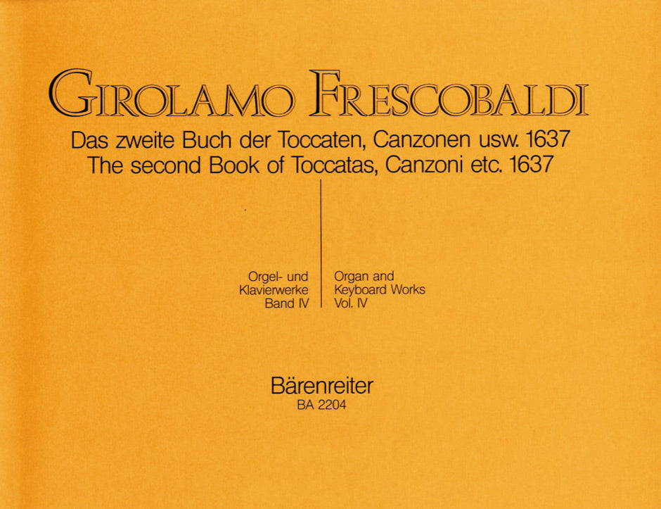 Frescobaldi, Orgelwerke 4: Toccate II (Barenreiter)