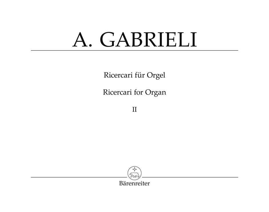 Gabrieli,A., Werke 3: Ricercari 2 (Barenreiter)