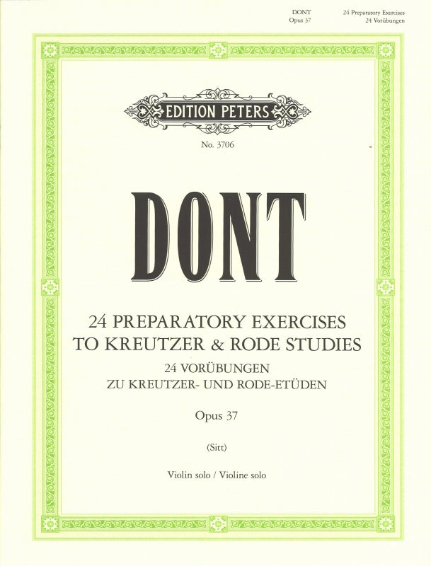 Dont, 24 Vorubungen op. 37 (Sitt) (Peters)