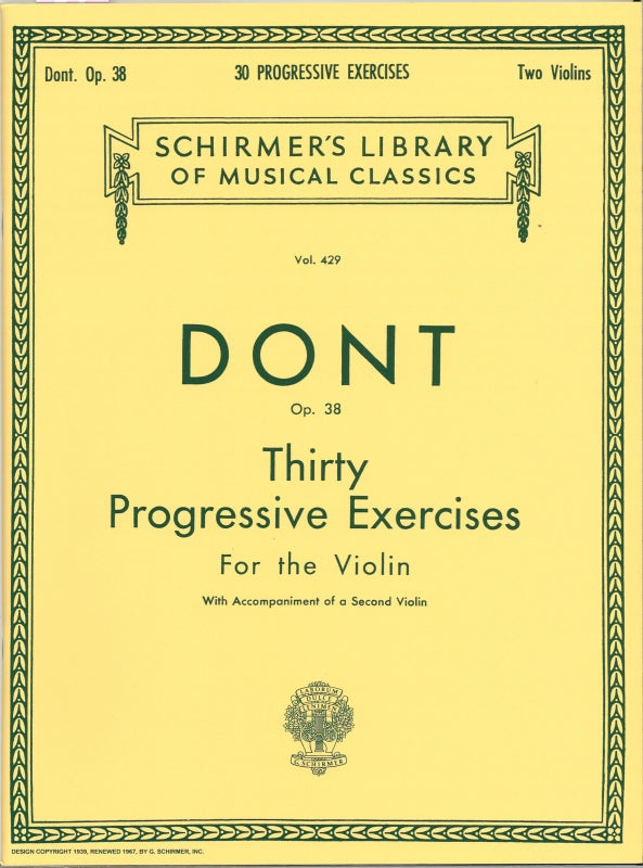 Dont, 30 Progressive Exercises op. 38 (G.Schirmer)