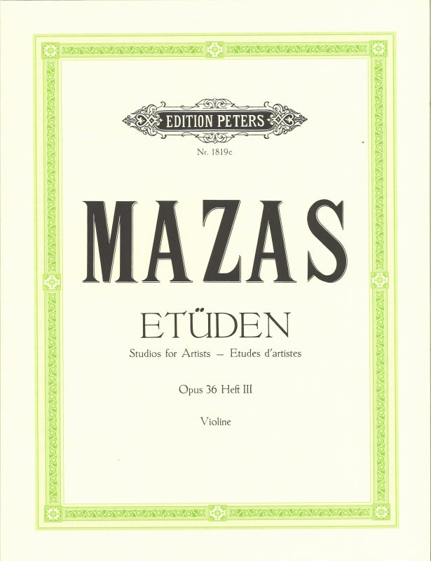 Mazas, Etuden op. 36, 3 (Davisson) (Peters)