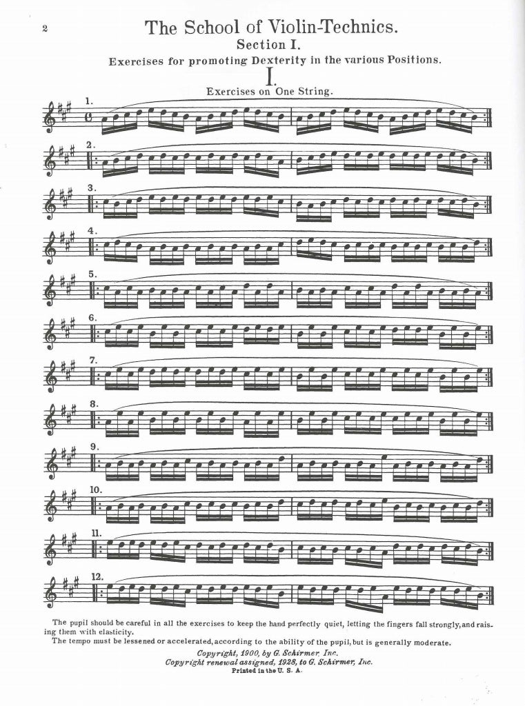 Schradieck, School of Violin-Technic 1 (G.Schirmer)