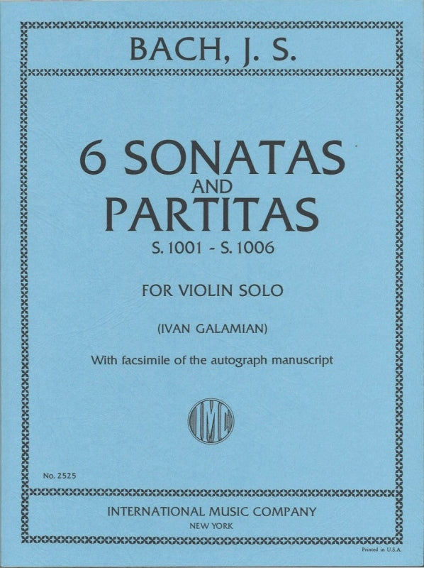 Bach, Sonatas & Partitas (Galamian)+Facs (IMC)