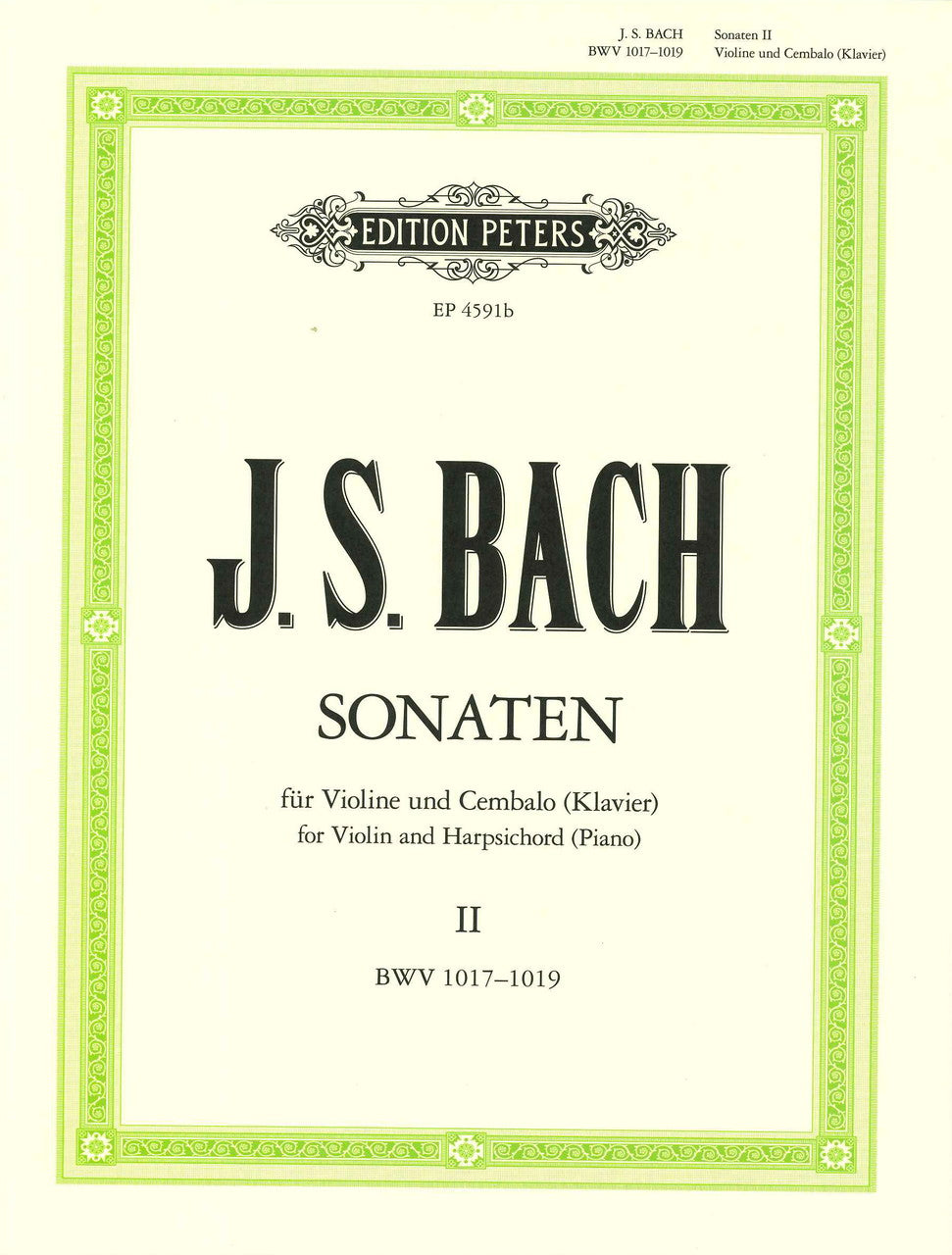 Bach, Sonaten 2: BWV 1017-19 (Schleifer) (Peters)