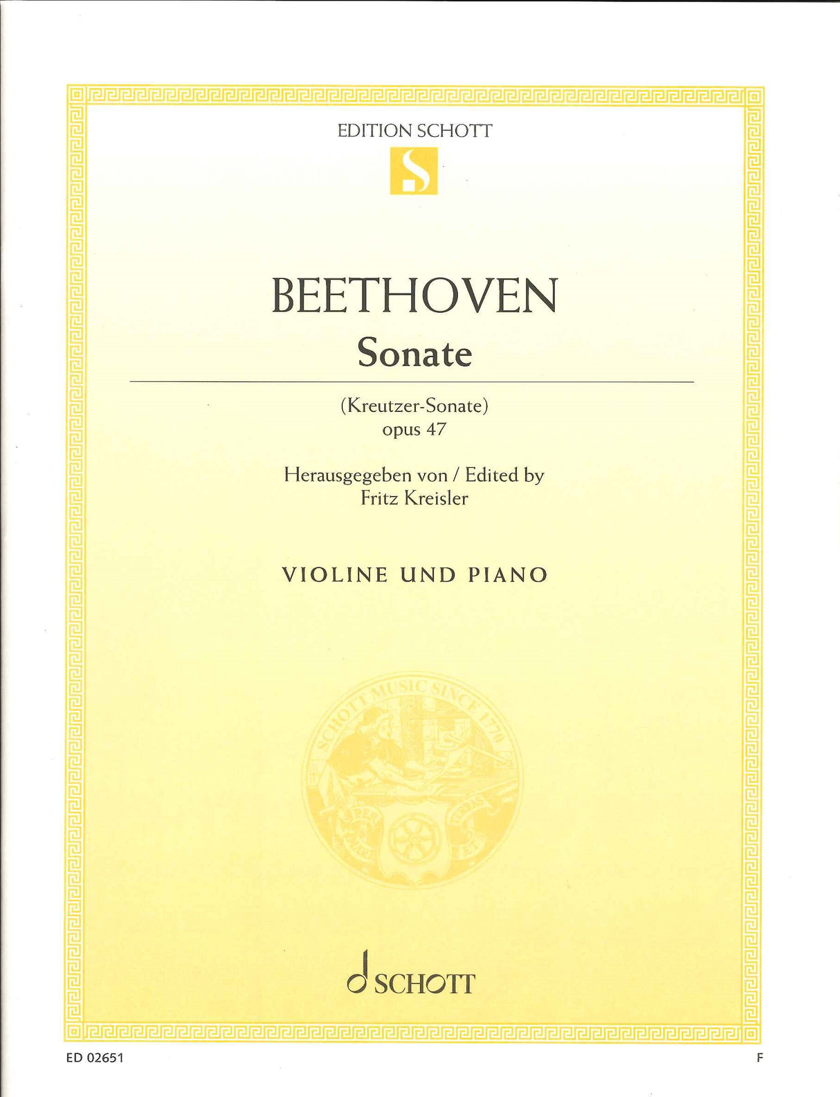 Beethoven, Sonata op. 47 in A (Kreisler) (Schott)