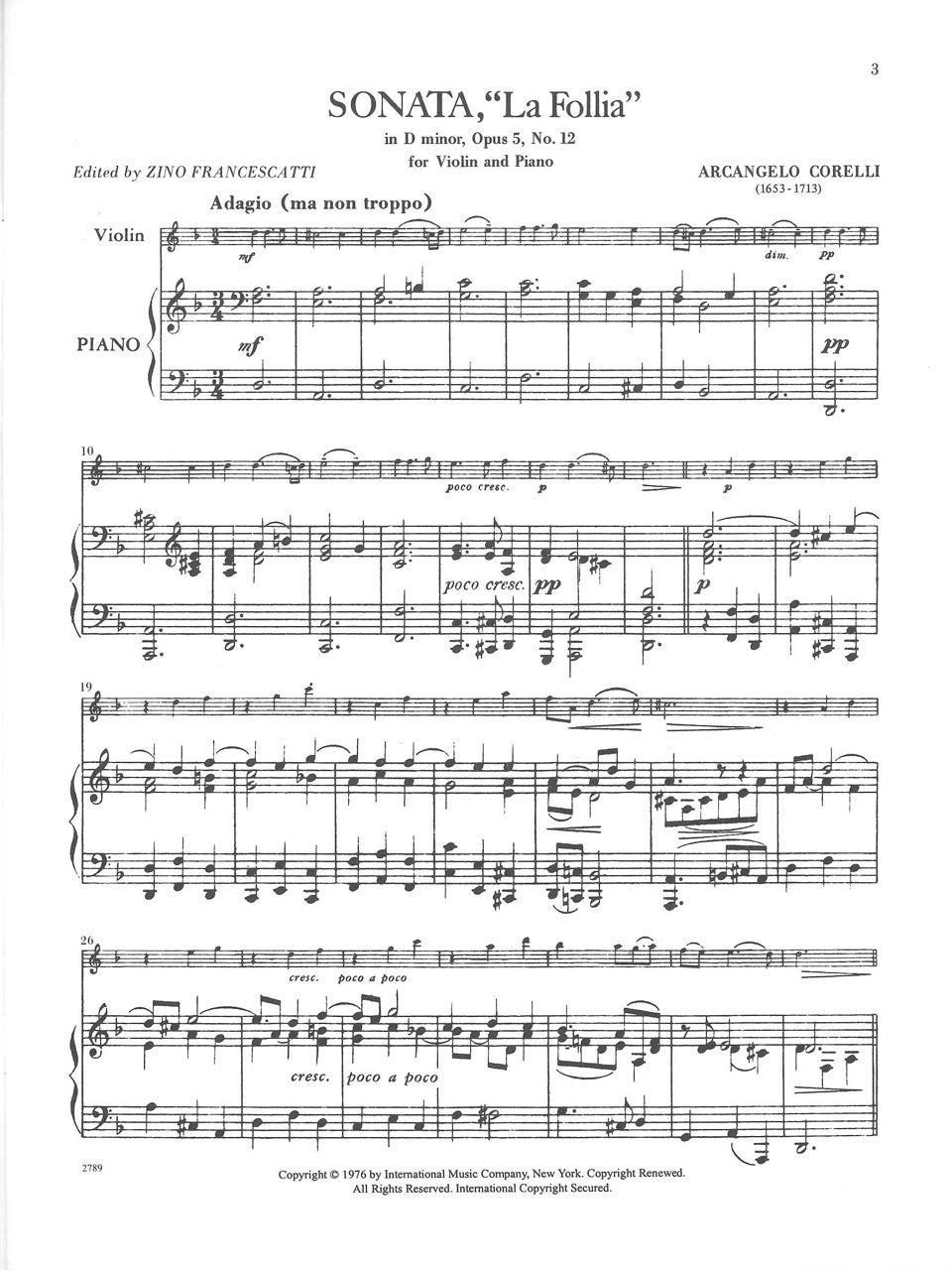Corelli, La Follia (Francescatti) (IMC)