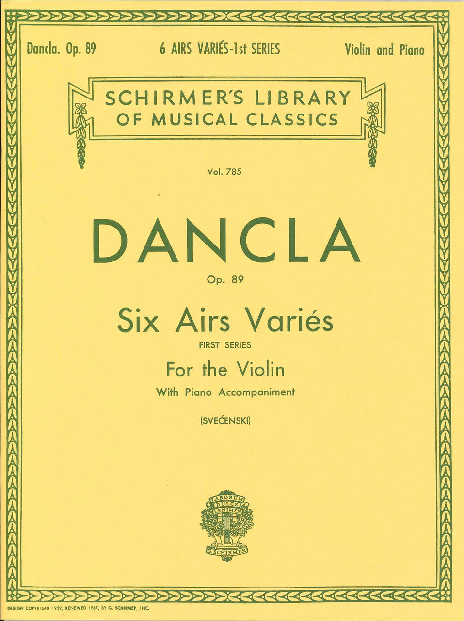 Dancla, Airs varies op. 89 (Svecenski) (G.Schirmer)