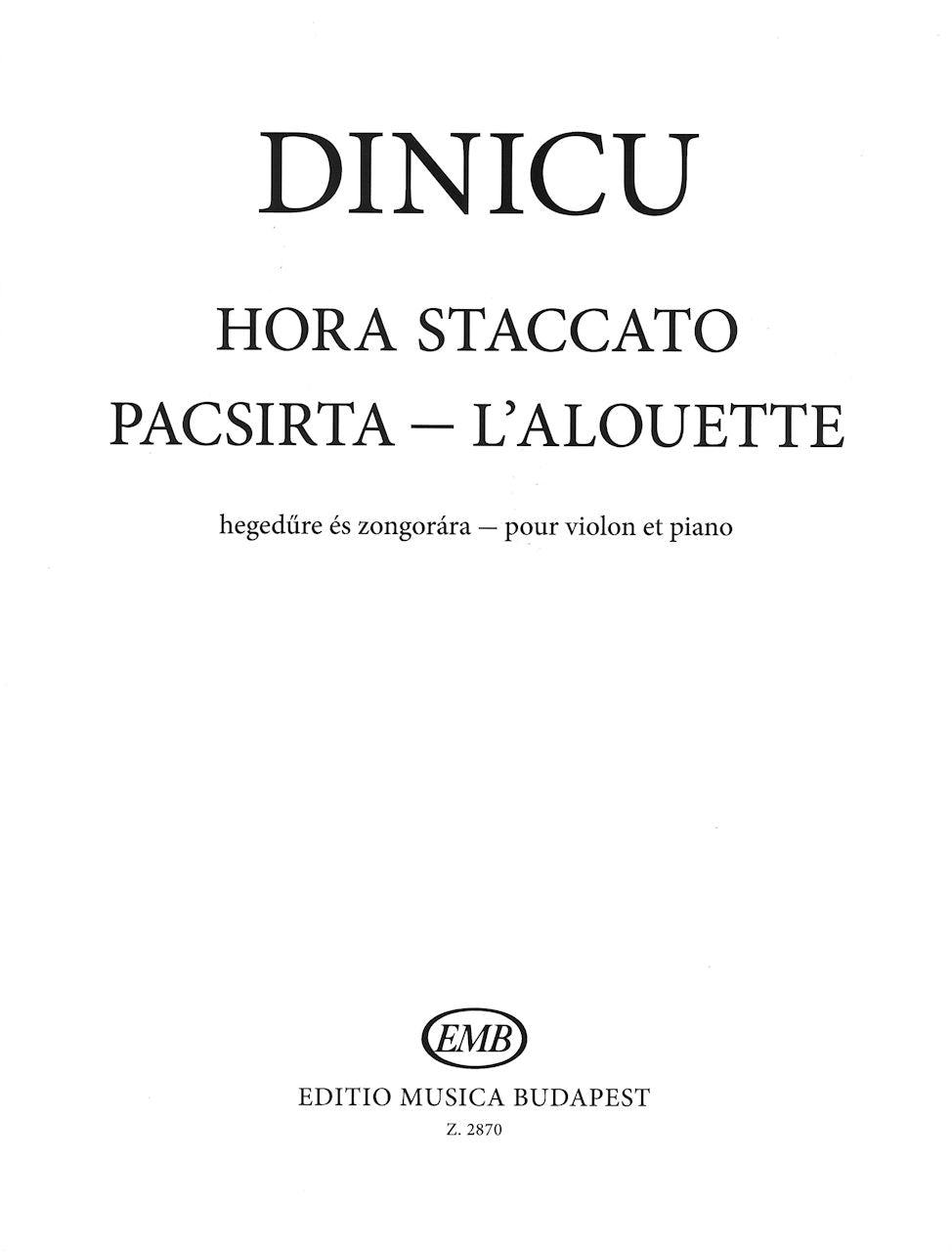 Dinicu, Hora Staccato; Pacsirta (Editio Musica Budapest)