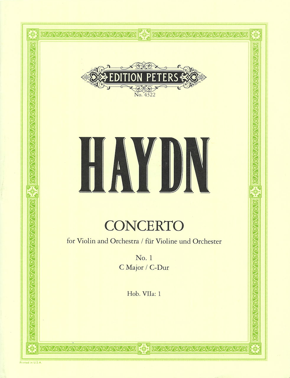 Haydn, Concerto Hob. 7a/1 in C (Flesch) (Peters)