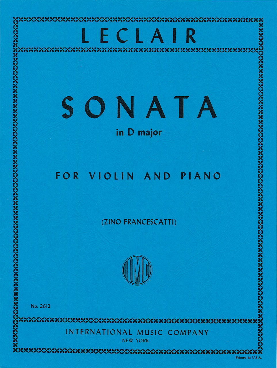 Leclair, Sonata in D, op. 9/3 (Francesca (IMC)
