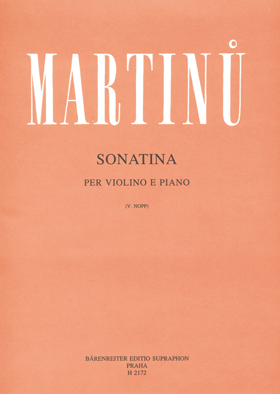 Martinu, Sonatina H 262 (1937) (Vn,Pf) (Supraphon)