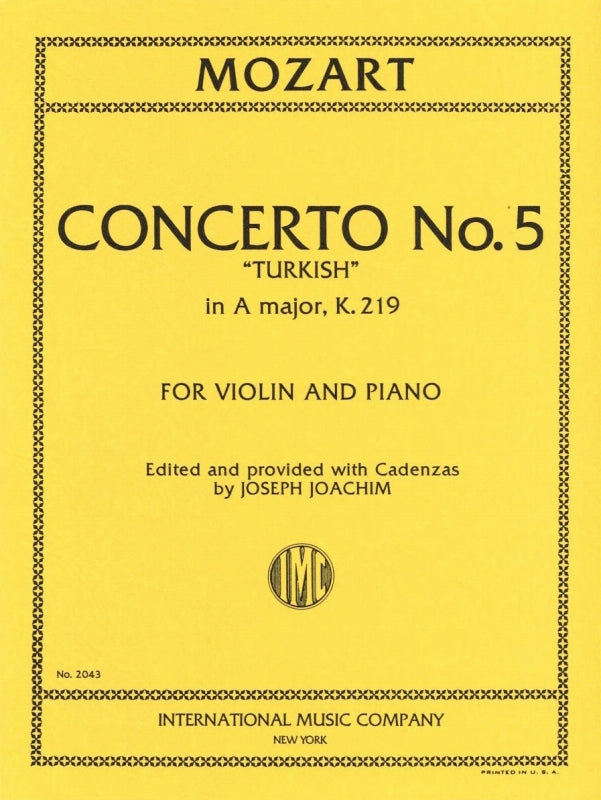 Mozart, Concerto KV 219 (No.5) (Joachim) (IMC)