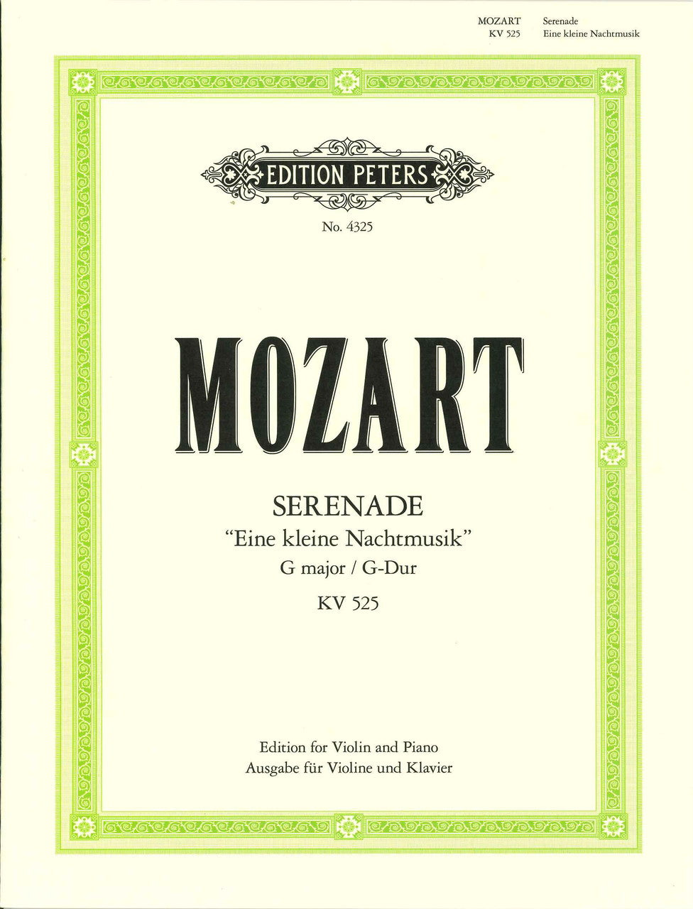 Mozart, Eine Kleine Nachtmusik (Hermann) (Peters)