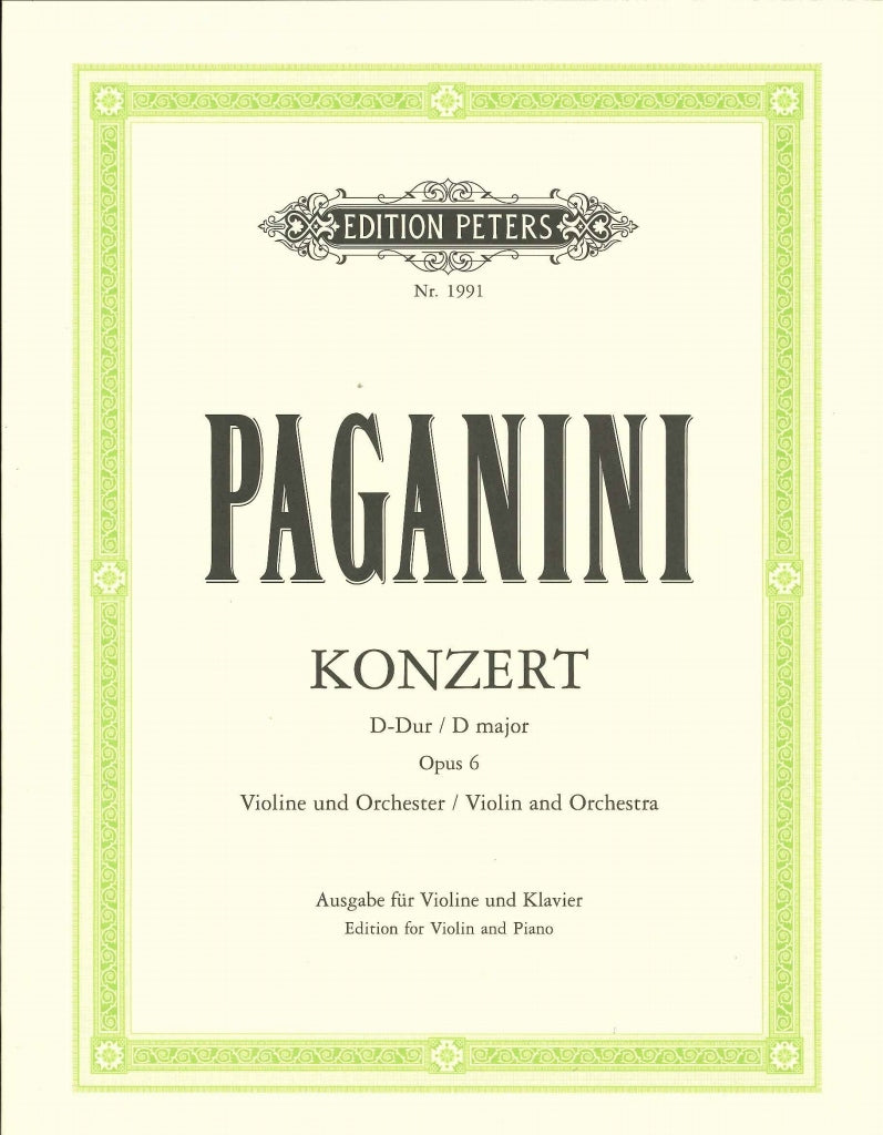 Paganini, Concerto No. 1 (Stross) (Peters)