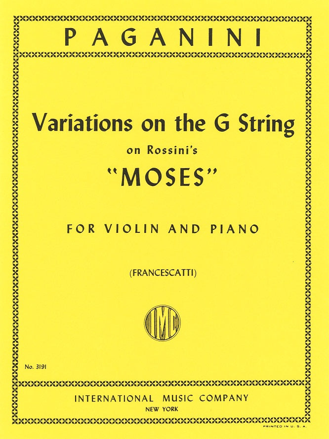 Paganini, Variations on Rossini's Moses (IMC)