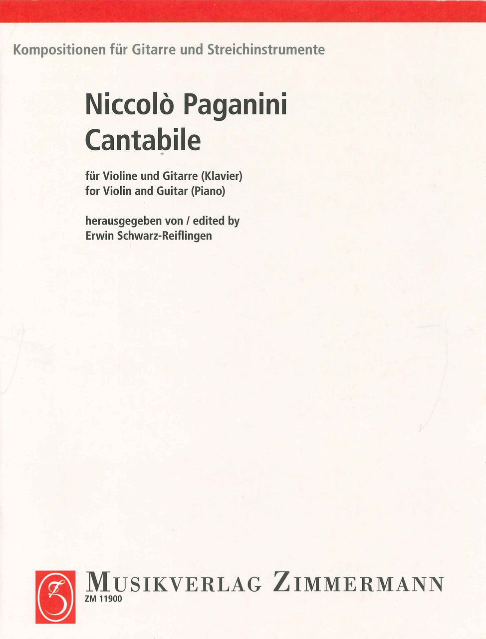 Paganini, Cantabile (Vn,Guit/Pf) (Zimmermann)