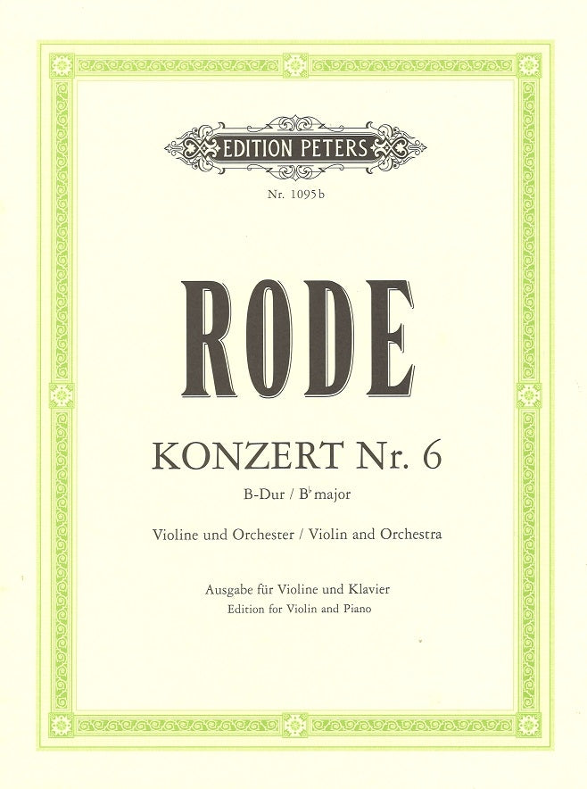 Rode, Concerto No. 6 in Bb (Davisson) (Peters)